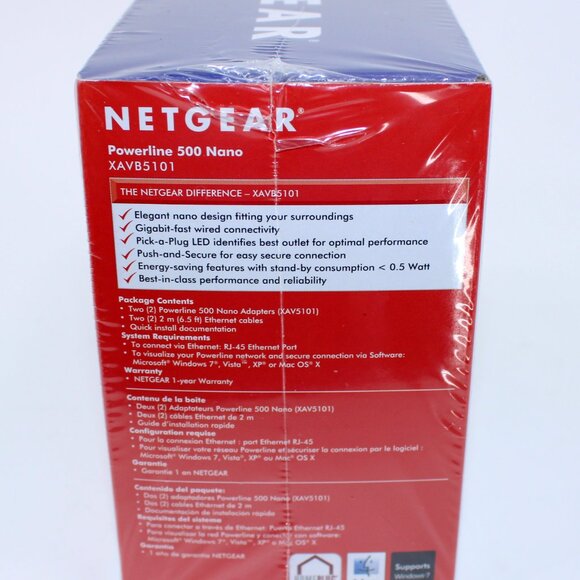 Netgear Powerline 500 Mbps 1-Port Fast Ethernet Network Adapter Pack of 2 - Picture 4 of 4